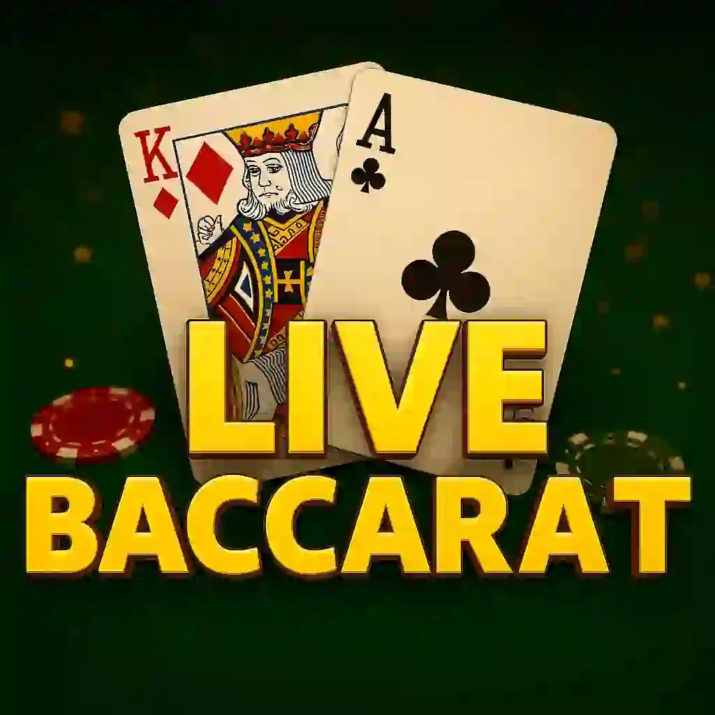 Live Baccarat slot icon by Evolution, available at NeonVegas Casino