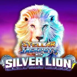 Stellar Jackpots with Silver Lion slot logo by Lightning Box Game at NeonVegas Casino